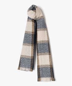 echarpe motif tartan avec fil metallise femme - lulucastagnette bleu standard bonnets echarpes gantsF196101_3