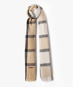 GEMO Écharpe motif tartan avec fil métallisé femme - LuluCastagnette beige standard