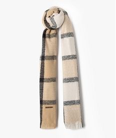 echarpe motif tartan avec fil metallise femme - lulucastagnette beige standard bonnets echarpes gantsF196201_3