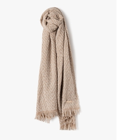 GEMO Echarpe multicolore finition franges femme - LuluCastagnette beige standard