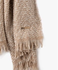 echarpe multicolore finition franges femme - lulucastagnette beige standard bonnets echarpes gantsF196301_2