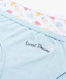 culotte coton stretch imprimee cœur fille (lot de 3) bleuF196901_2