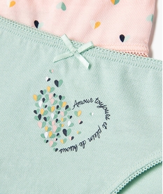culottes en coton a motifs cœurs fille (lot de 3) vertF197201_2