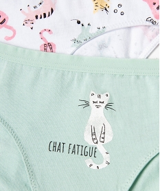 culottes a motifs chats fille (lot de 3) vertF197301_2