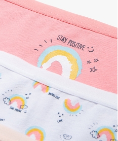shorty coton stretch imprime licorne fille (lot de 3) multicoloreF197501_3