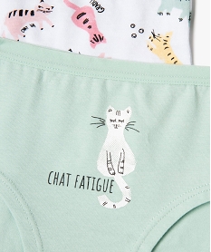 shorties a motifs chats fille (lot de 3) vertF197701_2