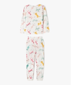 pyjama en coton 2 pieces a motif chats fille blancF198001_3