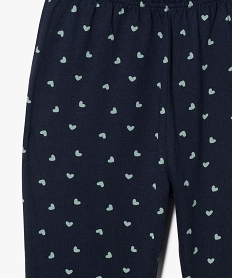 pyjama 2 pieces en coton imprime cœurs fille vertF198201_2