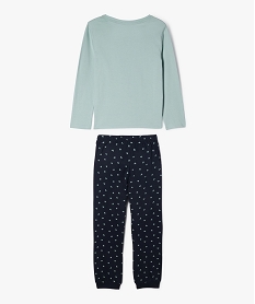 pyjama 2 pieces en coton imprime cœurs fille vertF198201_4