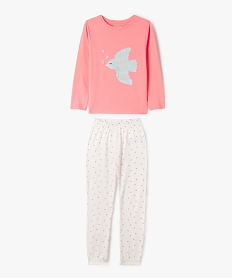 pyjama en coton 2 pieces imprimes fille roseF198301_1