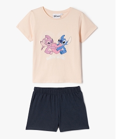GEMO Pyjashort 2 pièces en coton imprimé fille - Stitch rose standard