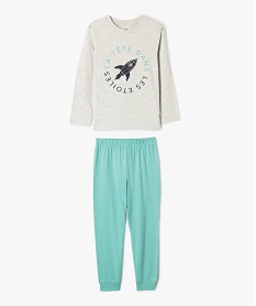 pyjama en coton 2 pieces a motif fusee garcon beigeF200301_4