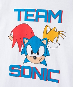 pyjashort bicolore avec motif colore garcon - sonic the hedgehog blancF200801_2