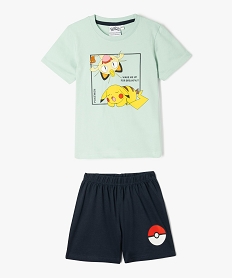 pyjashort bicolore avec motif pikachu garcon - pokemon vertF200901_4