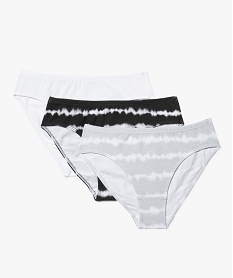 GEMO Culotte coton stretch tie-and-dye fille (lot de 3) Gris
