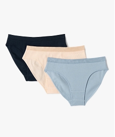 GEMO Culottes unies avec ceinture satinée fille (lot de 3) Multicolore