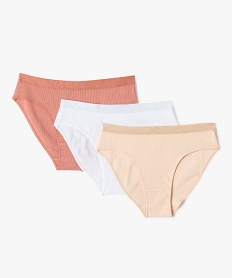 GEMO Culottes unies avec ceinture satinée fille (lot de 3) Multicolore