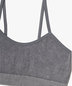 brassiere en maille cotelee a fines bretelles fille gris sous-vetementsF201901_2