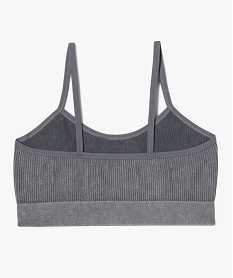 brassiere en maille cotelee a fines bretelles fille gris sous-vetementsF201901_3