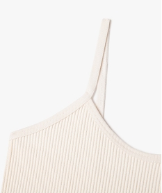 brassiere en maille cotelee a fines bretelles fille beige sous-vetementsF202001_2