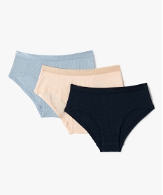 shorties unis avec ceinture satinee fille (lot de 3) multicoloreF202401_4