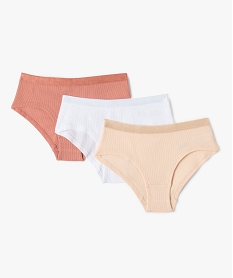 GEMO Shorties unis avec ceinture satinée fille (lot de 3) Multicolore