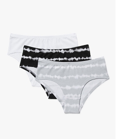 GEMO Shorty coton stretch tie and dye fille (lot de 3) Noir