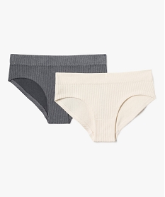 GEMO Culotte en maille côtelée fille (lot de 2) Gris