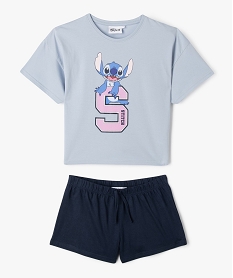 GEMO Pyjashort oversize imprimé Stitch fille - Disney bleu standard