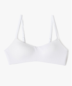 GEMO Soutien-gorge à bonnets moulés en maille côtelée fille blanc vif