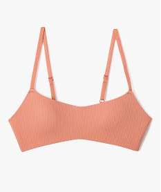 GEMO Soutien-gorge à bonnets moulés en maille côtelée fille Rose