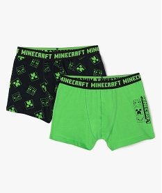 boxer en coton stretch imprime garcon - minecraft (lot de 2) vertF204601_3