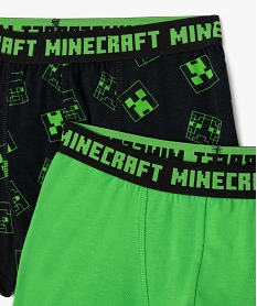 boxer en coton stretch imprime garcon - minecraft (lot de 2) vertF204601_4