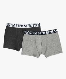 GEMO Boxer en coton stretch garçon (lot de 2) gris standard