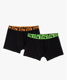 GEMO Boxer en coton stretch garçon (lot de 2) noir vif