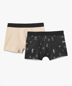 boxers en coton stretch garcon (lot de 2) grisF205401_4