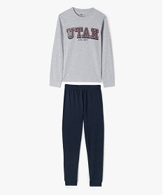 pyjama leger 2 pieces en jersey de coton garcon grisF205501_4