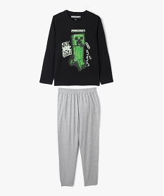 pyjama bicolore avec motif jeu video garcon - minecraft noirF205701_4