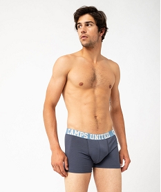 GEMO Boxer en coton stretch unis homme (lot de 2) - Camps United bleu standard