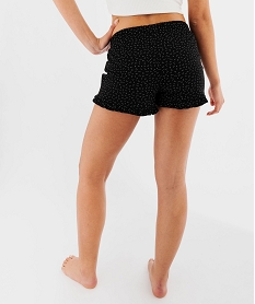 short de pyjama avec finitions froncees femme noir standard bas de pyjamaF208301_3