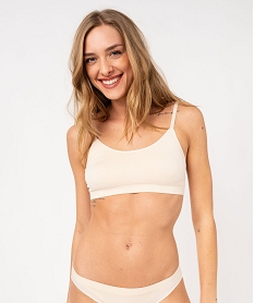 GEMO Brassière à fines bretelles en maille extensible femme rose standard