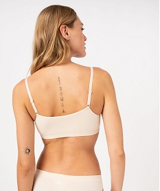 brassiere a fines bretelles en maille extensible femme rose soutien gorge sans armaturesF208501_2