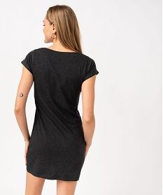 chemise de nuit imprimee a manches courtes femme gris nuisettes chemises de nuitF208801_3