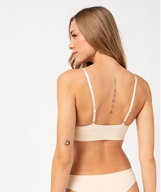 brassiere push-up en maille cotelee a fines bretelles rose standard soutien gorge avec armaturesF211301_2