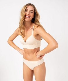 brassiere push-up en maille cotelee a fines bretelles rose standard soutien gorge avec armaturesF211301_3