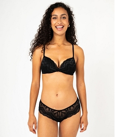 soutien-gorge push-up sans armatures en dentelle scintillante noir soutien gorge avec armaturesF211501_3