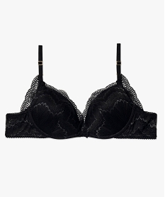 soutien-gorge push-up sans armatures en dentelle scintillante noir soutien gorge avec armaturesF211501_4