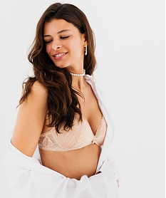 soutien-gorge push-up sans armatures en dentelle scintillante beige soutien gorge avec armaturesF211601_4