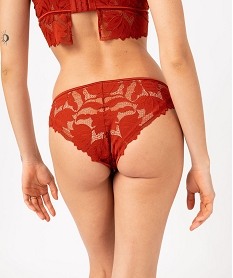 culotte en dentelle finitions satinees femme rouge culottesF213401_2