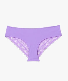 shorty en microfibre et dentelle femme violet shortiesF215001_3